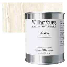 Williamsburg Handmade Oil Paint - Flake White, 16 oz can and swatch