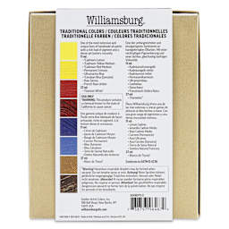 Williamsburg Oils - Set of 9, Traditional Colors, 11 ml back of package
