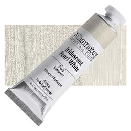 Williamsburg Handmade Oil Paint - Iridescent Pearl White, 37 ml tube and swatch