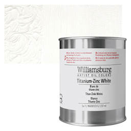 Williamsburg Handmade Oil Paint - Titanium-Zinc White, 8 oz can and swatch