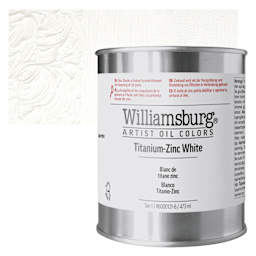 Williamsburg Handmade Oil Paint - Titanium Zinc White, 16 oz can and swatch