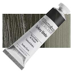 Williamsburg Handmade Oil Paint - Turkey Umber, 37 ml tube and swatch