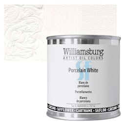 Williamsburg Handmade Safflower Oil Color - Porcelain White, 8 oz Can and swatch