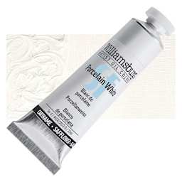 Williamsburg Handmade Safflower Oil Color - Porcelain White, 37 ml tube and swatch