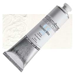 Williamsburg Handmade Safflower Oil Color - Porcelain White, 150 ml tube and swatch