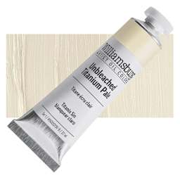 Williamsburg Handmade Oil Paint - Unbleached Titanium Pale, 37 ml tube and swatch