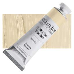Williamsburg Handmade Oil Paint - Unbleached Titanium, 37 ml tube and swatch