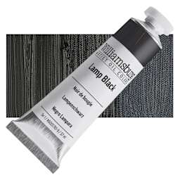 Williamsburg Handmade Oil Paint - Lamp Black, 37 ml tube and swatch