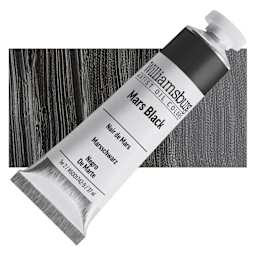 Williamsburg Handmade Oil Paint - Mars Black, 37 ml tube and swatch