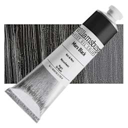 Williamsburg Handmade Oil Paint - Mars Black, 150 ml tube and swatch