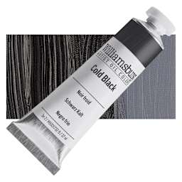 Williamsburg Handmade Oil Paint - Cold Black, 37 ml tube and swatch
