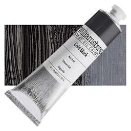 Williamsburg Handmade Oil Paint - Cold Black, 150 ml tube and swatch