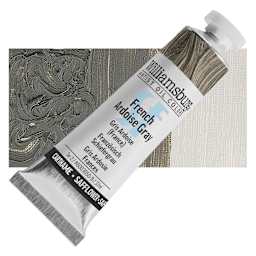 Williamsburg Handmade Safflower Oil Color - French Ardiose Grey, 37 ml tube and swatch