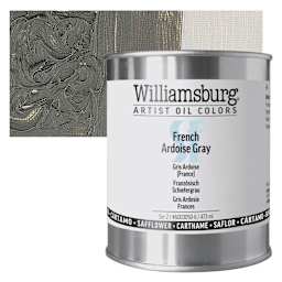 Williamsburg Handmade Safflower Oil Color - French Ardiose Grey, 16 oz Can and swatch