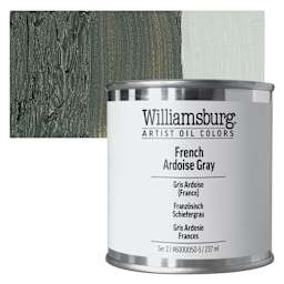 Williamsburg Handmade Oil Paint - French Ardiose Grey, 8 oz Can and swatch