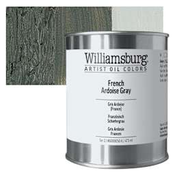 Williamsburg Handmade Oil Paint - French Ardiose Grey, 16 oz can and swatch