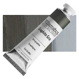 Williamsburg Handmade Oil Paint - Graphite Gray, 37 ml tube and swatch