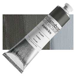 Williamsburg Handmade Oil Paint - Graphite Gray, 150 ml tube and swatch