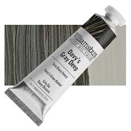 Williamsburg Handmade Oil Paint - Davy's Gray Deep, 37 ml tube and swatch