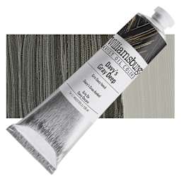 Williamsburg Handmade Oil Paint - Davy's Gray Deep, 150 ml tube and swatch