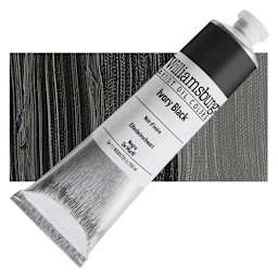 Williamsburg Handmade Oil Paint - Ivory Black, 150 ml tube and swatch