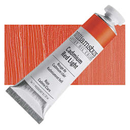 Williamsburg Handmade Oil Paint - Cadmium Red Light, 37 ml tube and swatch