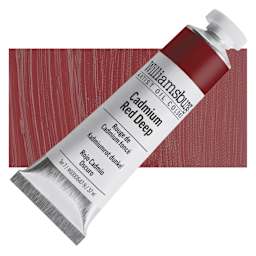 Williamsburg Handmade Oil Paint - Cadmium Red Deep, 37 ml tube and swatch