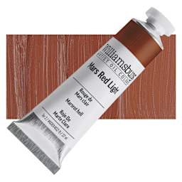 Williamsburg Handmade Oil Paint - Mars Red Light, 37 ml tube and swatch