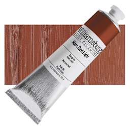 Williamsburg Handmade Oil Paint - Mars Red Light, 150 ml tube and swatch