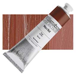 Williamsburg Handmade Oil Paint - Mars Red, 150 ml tube and swatch