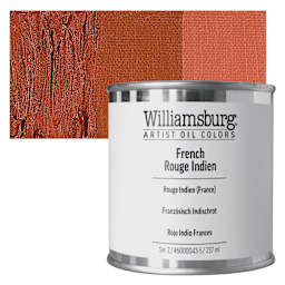 Williamsburg Handmade Oil Paint - French Rouge Indien, 8 oz Can and swatch