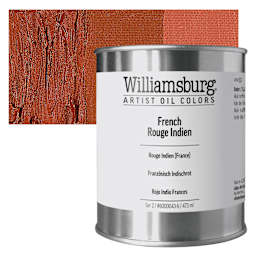 Williamsburg Handmade Oil Paint - French Rouge Indien, 16 oz can and swatch
