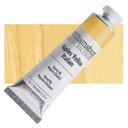 Williamsburg Handmade Oil Paint - Naples Yellow Italian, 37 ml tube and swatch