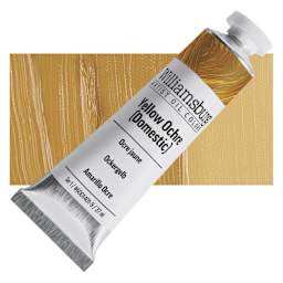 Williamsburg Handmade Oil Paint - Yellow Ochre Domestic, 37 ml tube and swatch