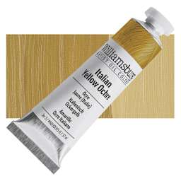 Williamsburg Handmade Oil Paint - Italian Yellow Ochre, 37 ml tube and swatch