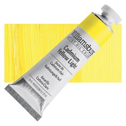 Williamsburg Handmade Oil Paint - Cadmium Yellow Light, 37 ml tube and swatch