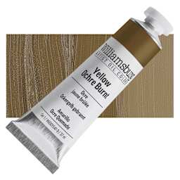 Williamsburg Handmade Oil Paint - Yellow Ochre Burnt, 37 ml tube and swatch