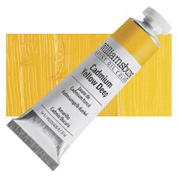 Williamsburg Handmade Oil Paint - Cadmium Yellow Deep, 37 ml tube and swatch