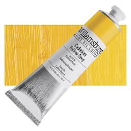 Williamsburg Handmade Oil Paint - Cadmium Yellow Deep, 150 ml tube and swatch