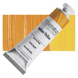 Williamsburg Handmade Oil Paint - Indian Yellow, 37 ml tube and swatch