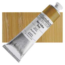 Williamsburg Handmade Oil Paint - Mars Yellow Deep, 150 ml tube and swatch