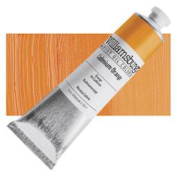 Williamsburg Handmade Oil Paint - Cadmium Orange, 150 ml tube and swatch