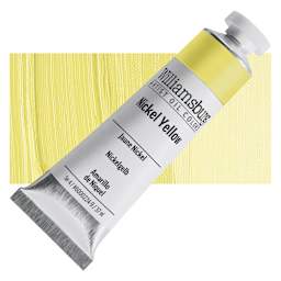 Williamsburg Handmade Oil Paint - Nickel Yellow, 37 ml tube and swatch