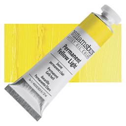Williamsburg Handmade Oil Paint - Permanent Yellow Light, 37 ml tube and swatch