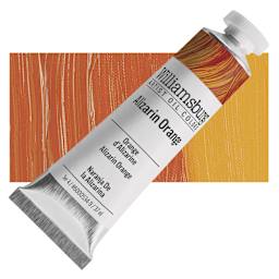Williamsburg Handmade Oil Paint - Alizarin Orange, 37 ml tube and swatch