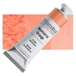 Williamsburg Handmade Oil Paint - Montserrat Orange, 37 ml tube and swatch