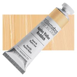 Williamsburg Handmade Oil Paint - Naples Yellow Reddish, 37 ml tube and swatch
