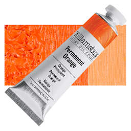 Williamsburg Handmade Oil Paint - Permanent Orange, 37 ml tube and swatch