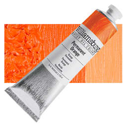 Williamsburg Handmade Oil Paint - Permanent Orange, 150 ml tube and swatch