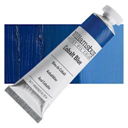 Williamsburg Handmade Oil Paint - Cobalt Blue, 37 ml tube and swatch-